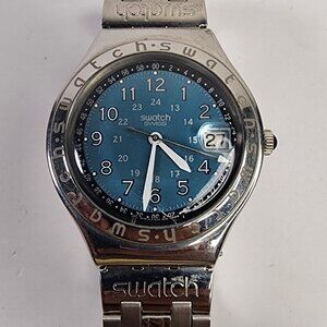 Swatch Watch Happy Joe Irony Stainless Steel 37mm‎ Swiss Quartz Unisex Date Rare